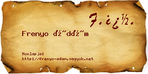 Frenyo Ádám névjegykártya